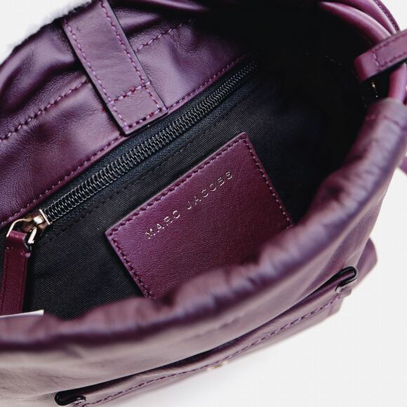NWT Marc Jacobs Tied Up Leather Drawstring Bag in Violet Purple $395+ - Picture 11 of 12